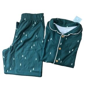 Cloud Island Pajama Set 4T Green Tree Christmas 2pc Sleepwear NWT